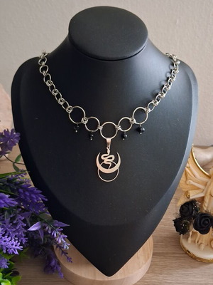 Handmade stainless steel chainmail choker necklace