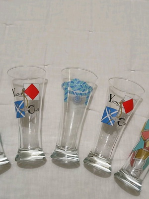 Vintage tall glasses set of 5 20cm for cocktail and coffee new
