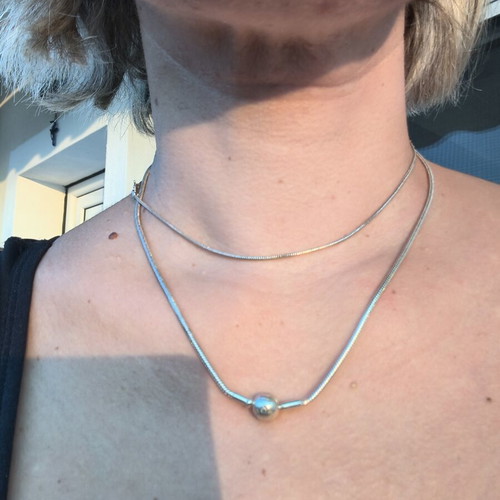 Pandora snake necklace 45 cm like new, silver