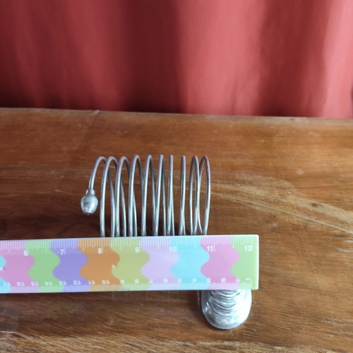 Vintage Metal Spiral Letter Holder with Shell and Acorn