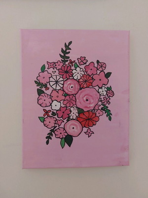 Canvas frame flowers handmade new