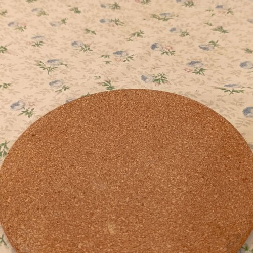 Cork placemats set of 2, round, 18 and 10 cm, new