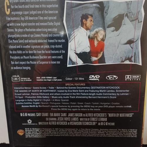 North by Northwest DVD used with Greek subtitles