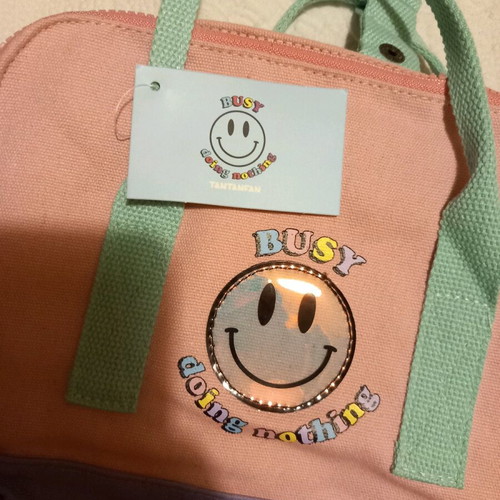 Backpack new with pockets and zipper, 70% cotton 30% polyester