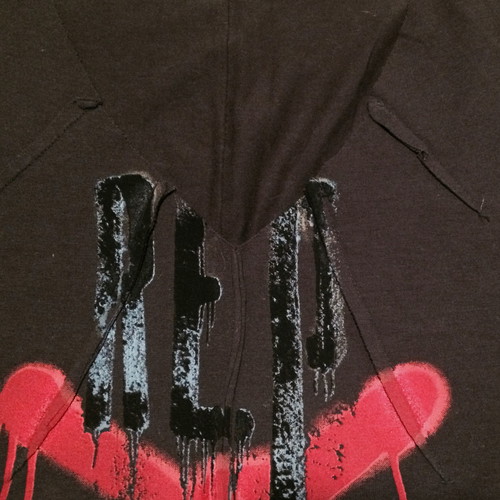 KILLER LOOP SLEEVELESS GREY V NECK - GRAFFITI STYLE STAMP
