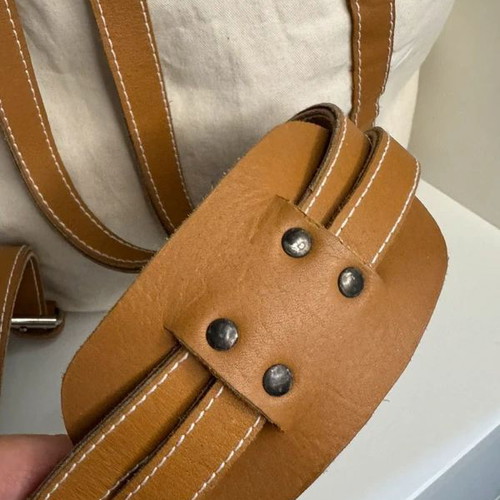 Shoulder backpack bag new, beige and brown