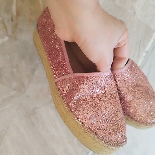 Viguera espadrilles pink with glitter like new, size 40