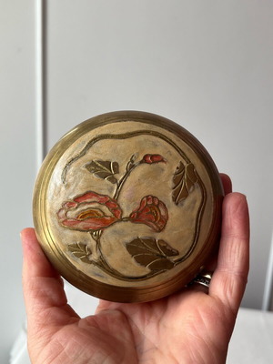 Μπιζουτιέρα vintage μεταχειρισμένη από μπρούτζο, Art Nouveau, Made in India