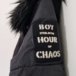 Long waterproof jacket used, black, size Large
