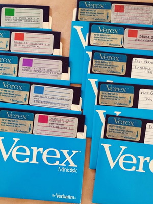 Vertex Verbatim PC 5.25” floppy disk collection used, 10 pieces