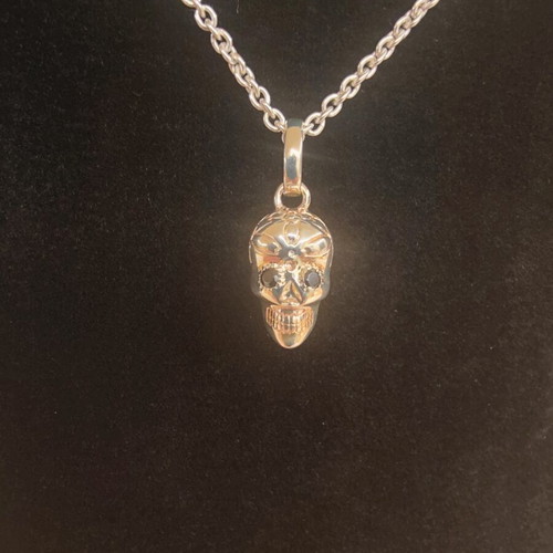 Links of London Sterling Silver Skull Necklace with Gemstone Eyes