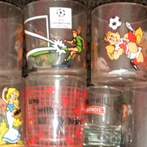Collectible glasses used, Heineken Athens 2004 and more