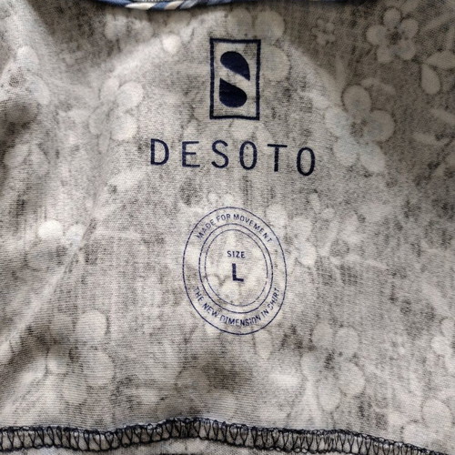 Desoto men's floral shirt like new, gray and blue, size L