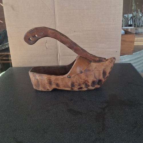 Wooden vintage handmade wine holder
