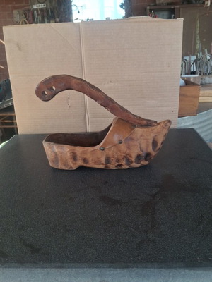 Wooden vintage handmade wine holder