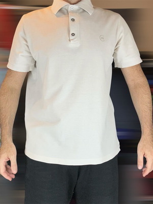 Cerruti 1881 men's polo shirt size L beige cotton like new