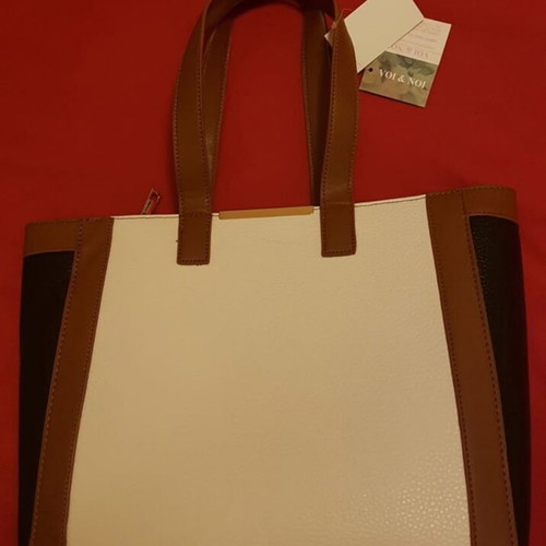 Voi Noi women's handbag new, white and brown