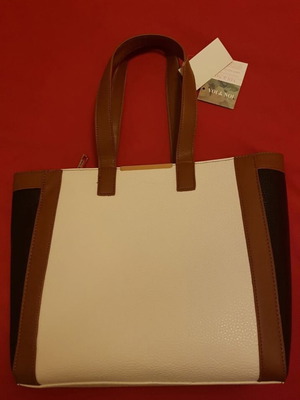 Voi Noi women's handbag new, white and brown