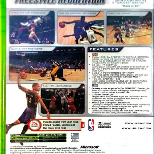 Xbox NBA Live 2004 used with cover and media signs of use