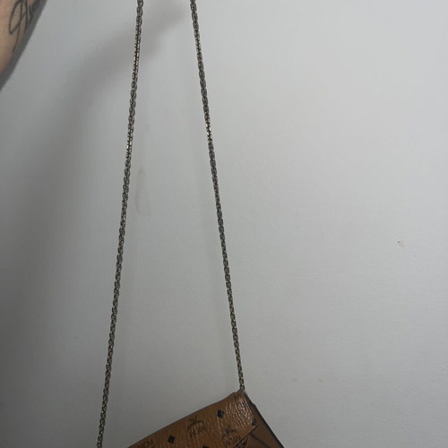 Original MCM Patricia Wallet-on-Chain crossbody bag, cognac