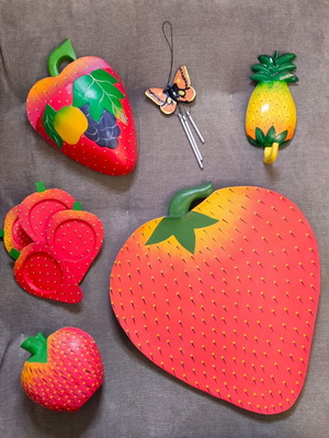 Vintage kitchen decoration set 9 pcs wooden and handmade