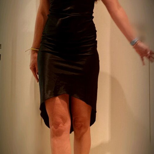 Satin evening asymmetric dress size S 36 8 black like new