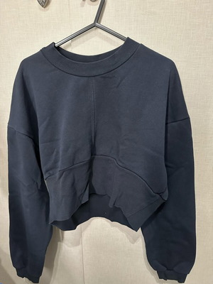 Fleece blouse used, short, dark blue, size large fitting small-medium
