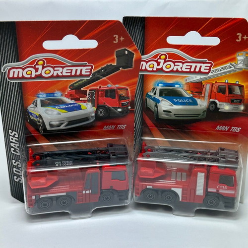MAN TGS fire trucks with ladder Majorette, new, set of 2