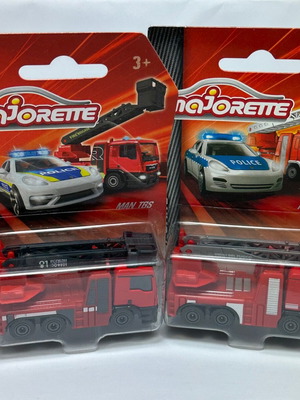 MAN TGS fire trucks with ladder Majorette, new, set of 2