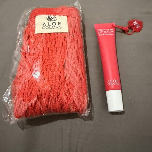 Aloe Colors set – mesh shopping bag and peptide lip balm