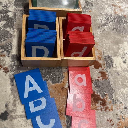 Montessori cards with letters and numbers like new
