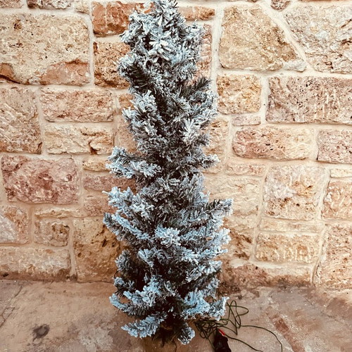 Christmas tree snow-covered with 70 white LED lights, new