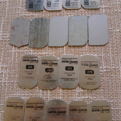 Super League metal tags collection 18 pieces 2017-2021 like new