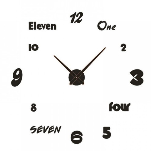 Plastic 3D DIY Wall Clock Sticker Glossy With Numbers Large