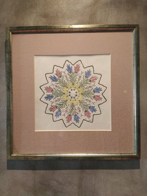 Handmade painting used with oriental motif and tezhip technique