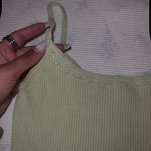 Ribbed crop top sage green size M like new