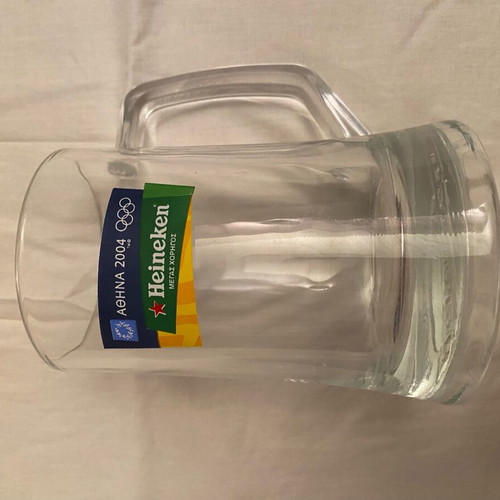 Heineken half pint glass Athens 2004 Olympics used