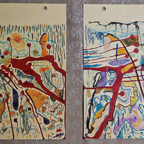Abstract Expressionism Diptych Childcare Custom Order