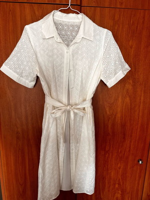 Kipour midi dress white like new, one size