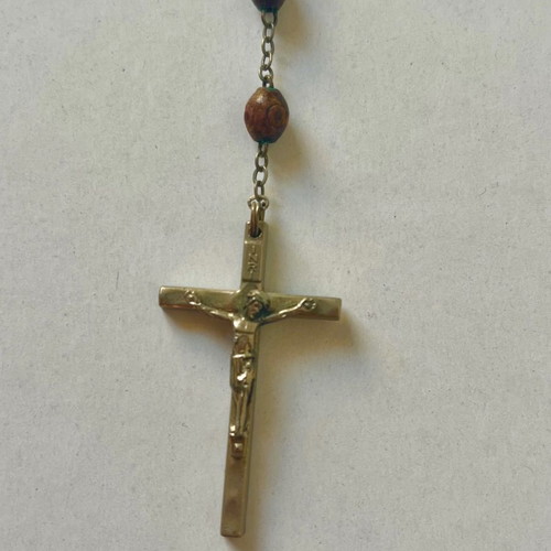 Neck cross used, wooden and metal