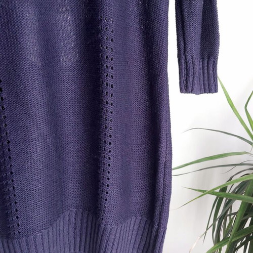 Atmosphere long knitted sweater used blue-purple with special back size M