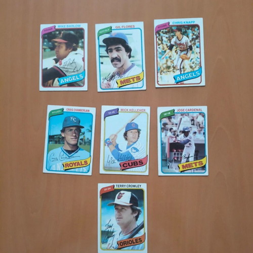 Topps 1980 baseball cards lot of 7 used