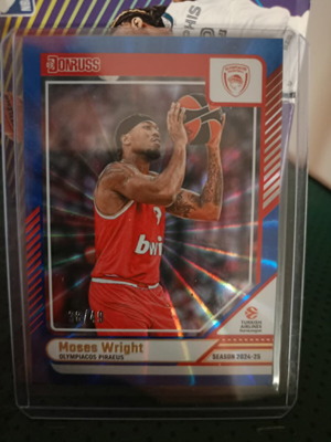 Moses Wright 38/49 Blue Prizm Olympiacos Card Like New