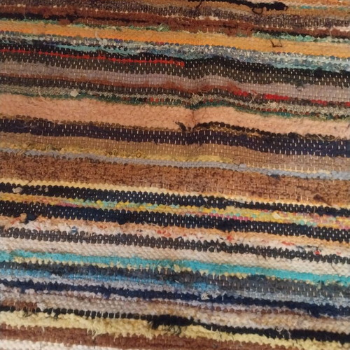 Traditional woven rag rug like new, 76 x 374 cm