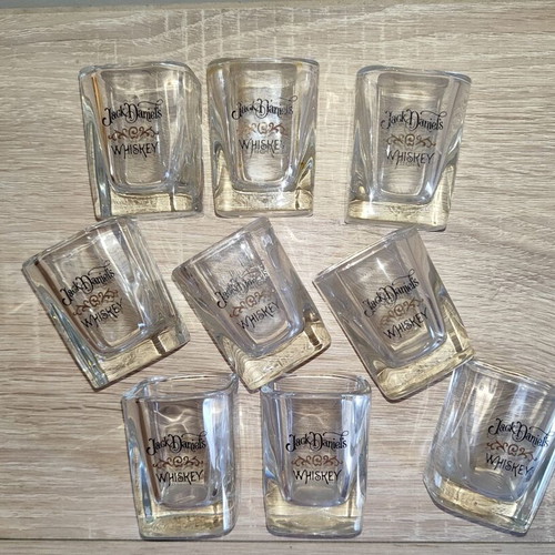 Jack Daniel's vintage shot glass set of 9, like new
