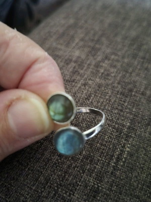 Silver 925 ring with labradorites new