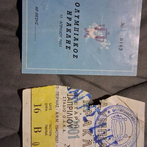 Old sports tickets used