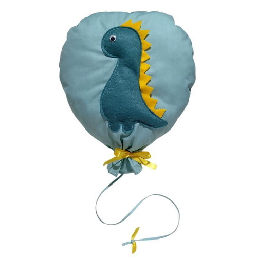 Set of 2 hanging decorative balloons green with dinosaur theme