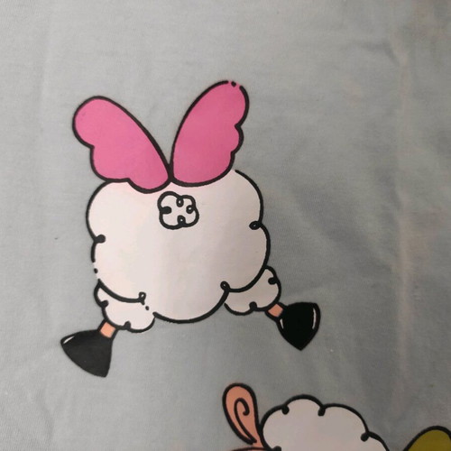 Italian cotton pajama top pink and turquoise, like new