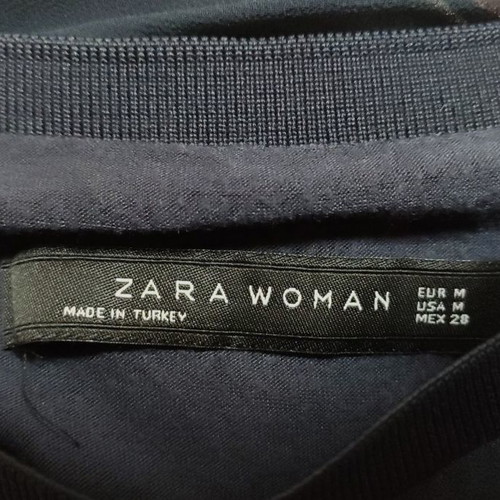 Blue Zara shirt used, transparent with built-in top, size M